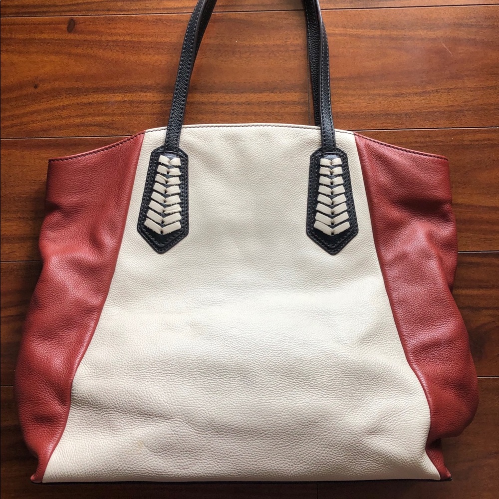 ORYANY color block leather bag brown black white - Picture 3 of 9